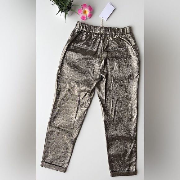 ZARA Shiny Gold/Silver Pants - Picture 8 of 10